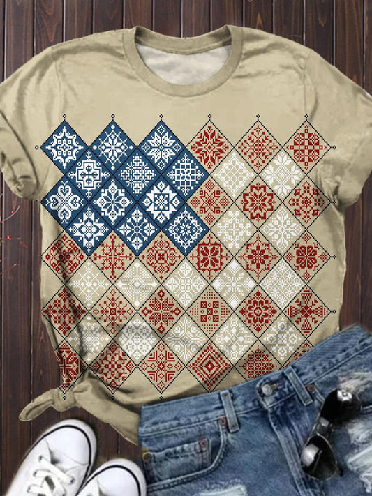 American Flag Print Casual Top