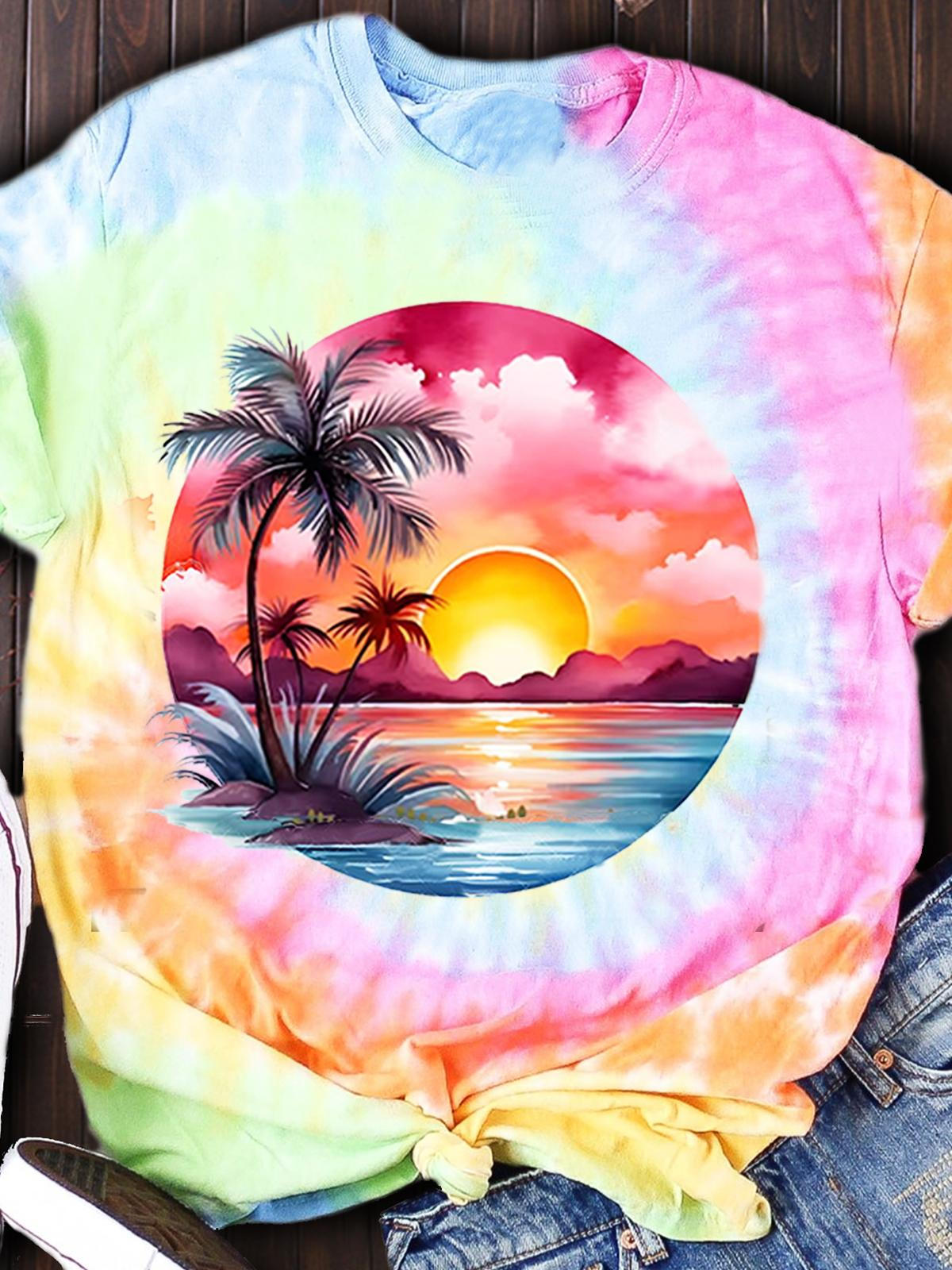 Beach Tie Dye Print Top