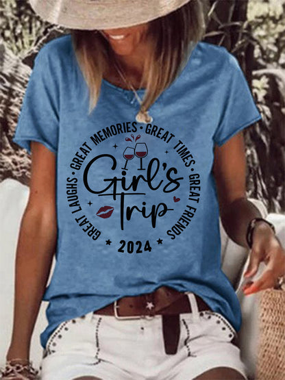 Girl's Trip 2024 Great Memories Casual T-shirt