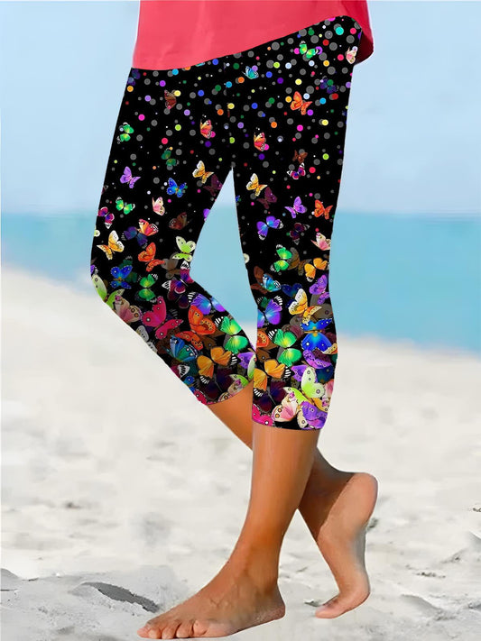 Butterfly Print Stretch Leggings