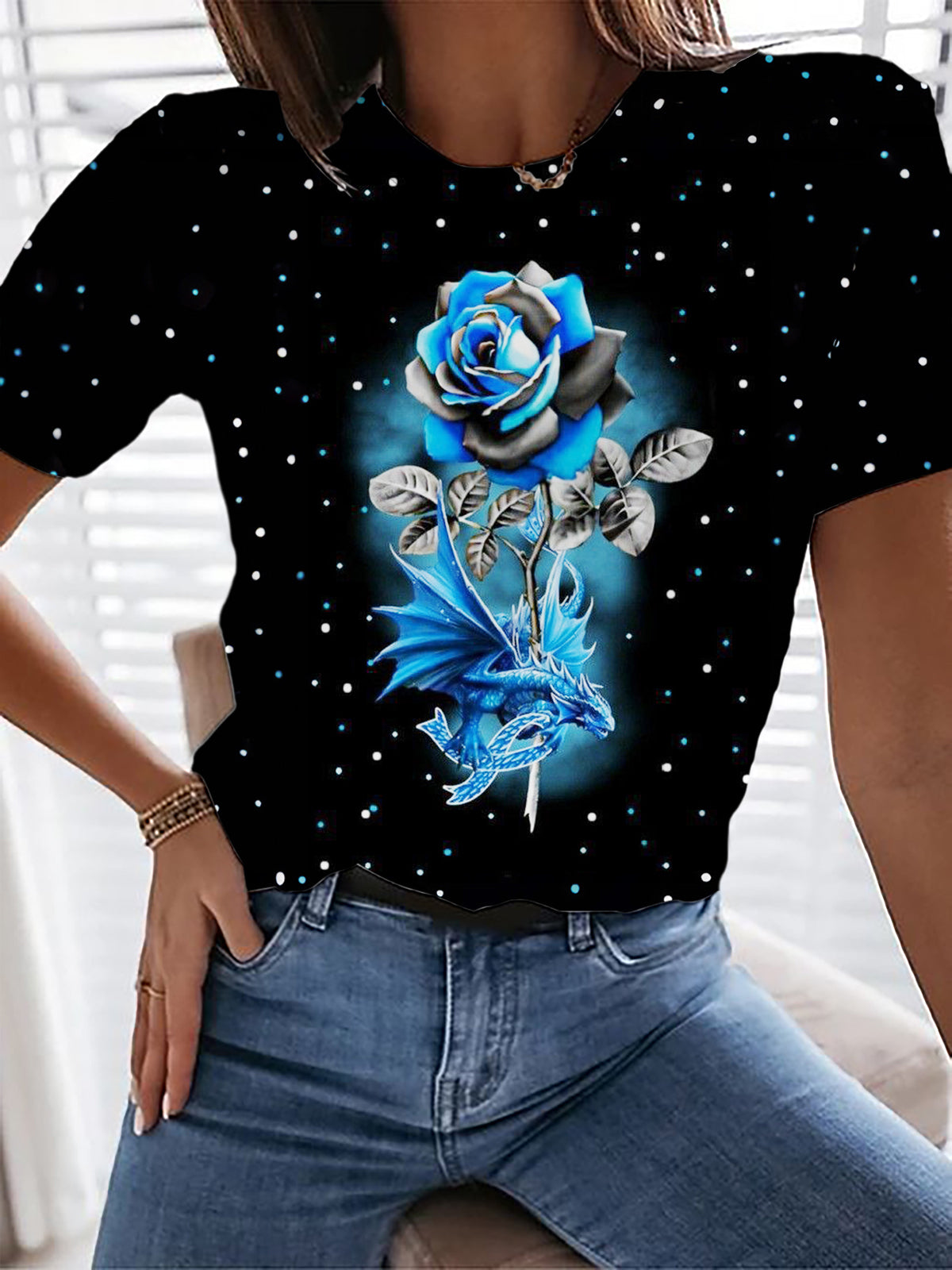 Valentine's Day Rose Crew Neck T-shirt