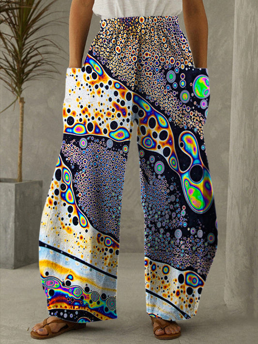 Lipid Islands On Soap Bubble Print Casual Pants