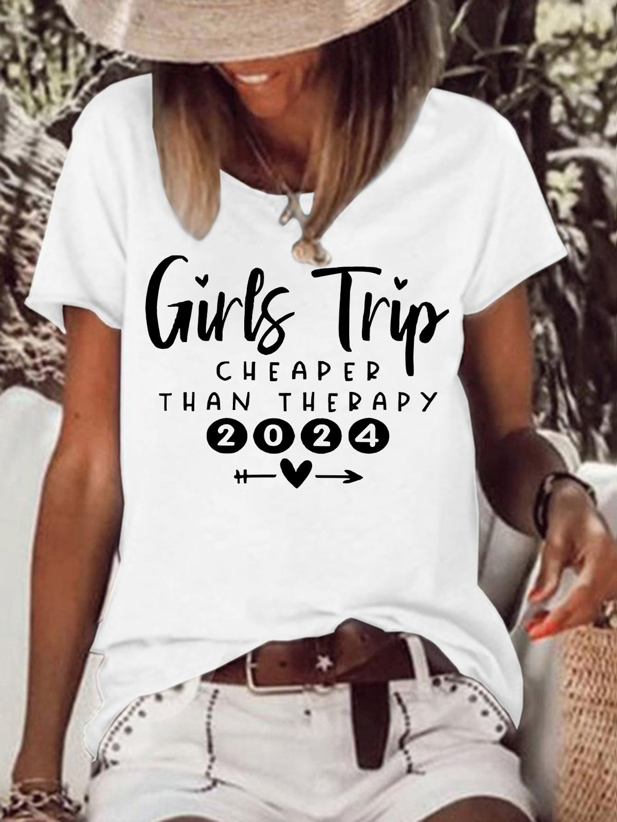 Girls Trip 2024 Cheaper Than Therapy Casual T-shirt