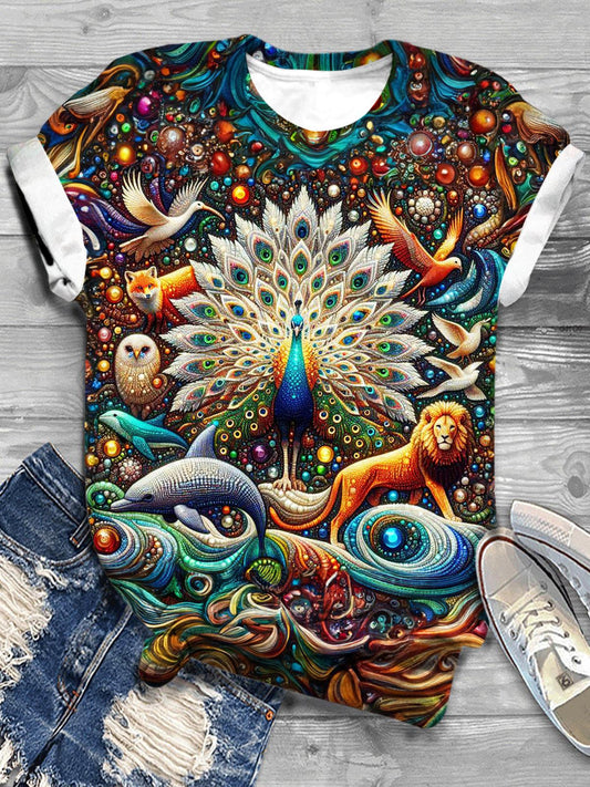 Peacock Spotlight Crew Neck T-shirt