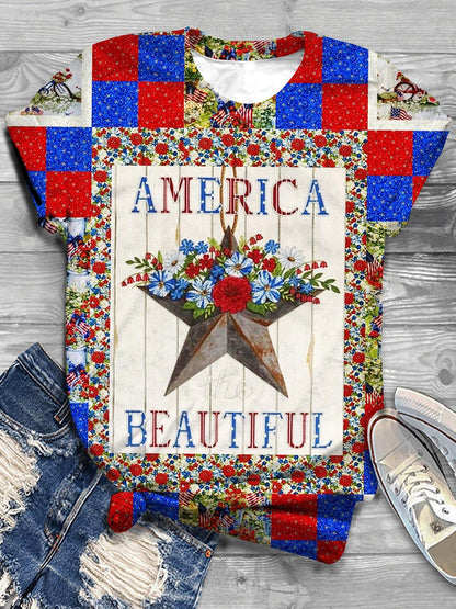 America the Beautiful Crew Neck T-shirt