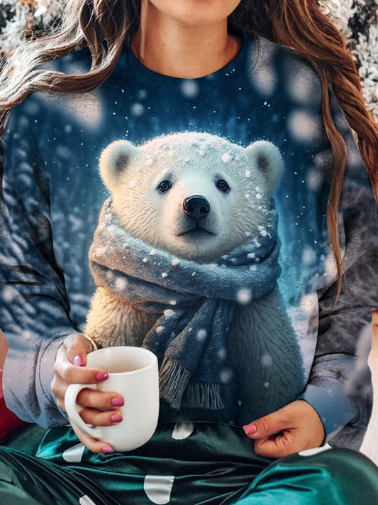 Snow Polar Bear Long Sleeve Top