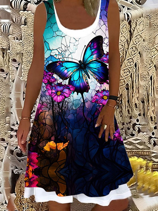 Women's Butterfly Print Dress