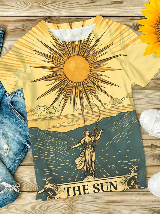 Women's The Sun Print Crew Neck T-shirt