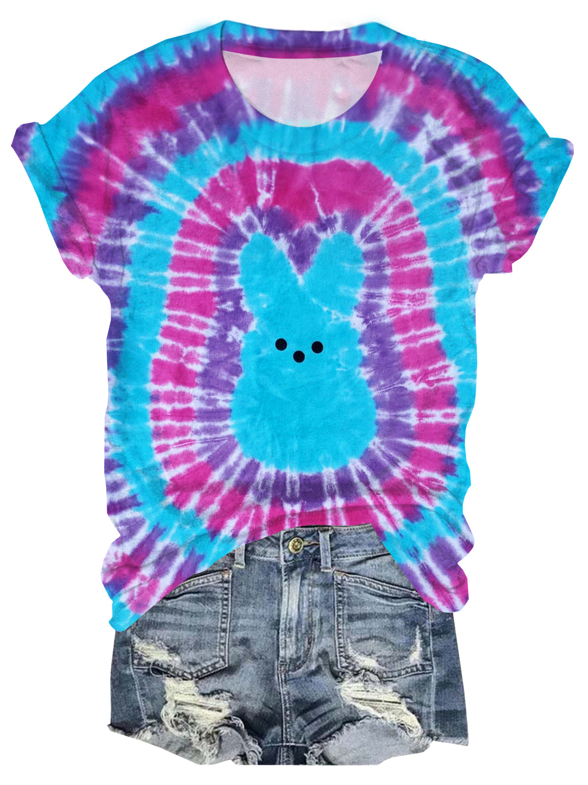 Blue Easter Bunny Tie Dye T-shirt