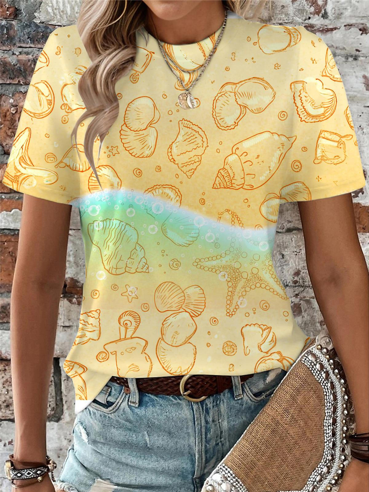 Beach Shells Crew Neck T-shirt