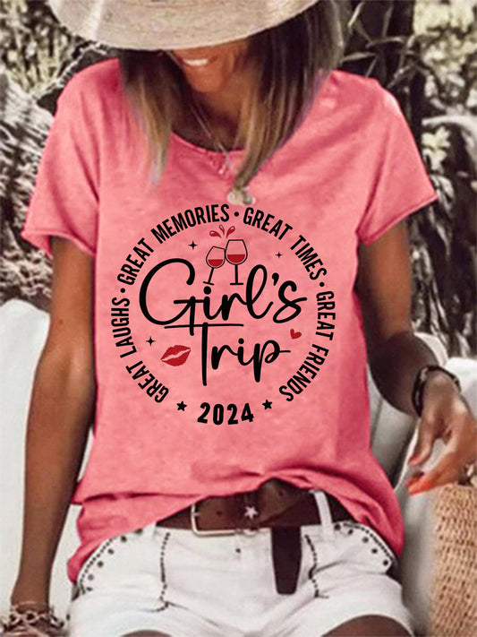 Girl's Trip 2024 Great Memories Casual T-shirt