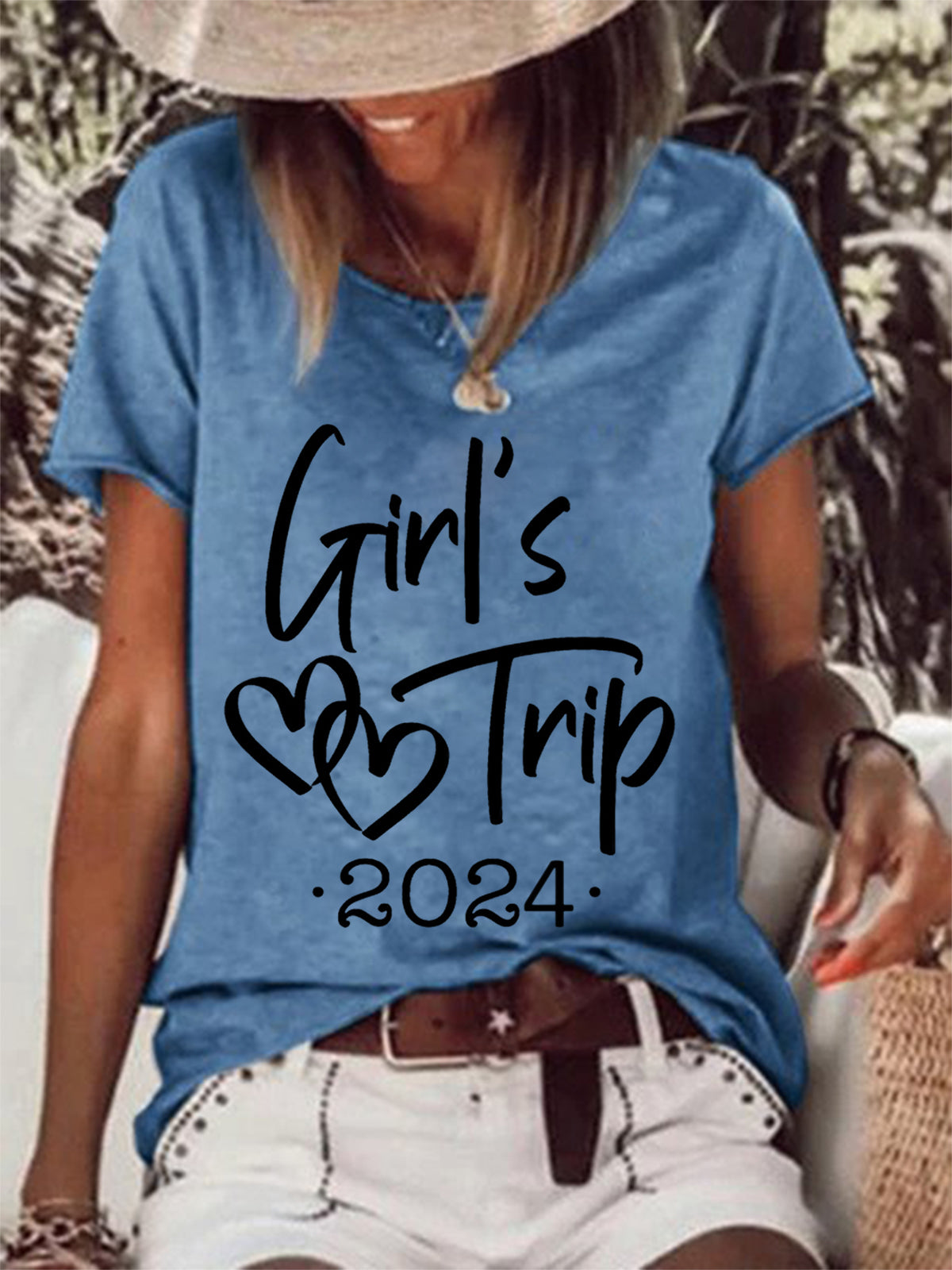 Girl's Trip 2024 Printed Casual Short Sleeve T-Shirt