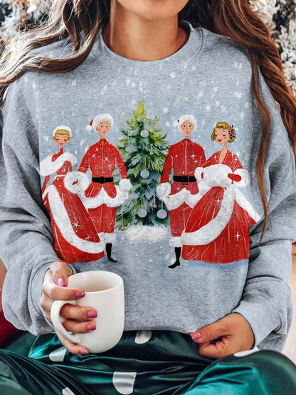 Women's Merry Christmas Print Casual Long Sleeve Top