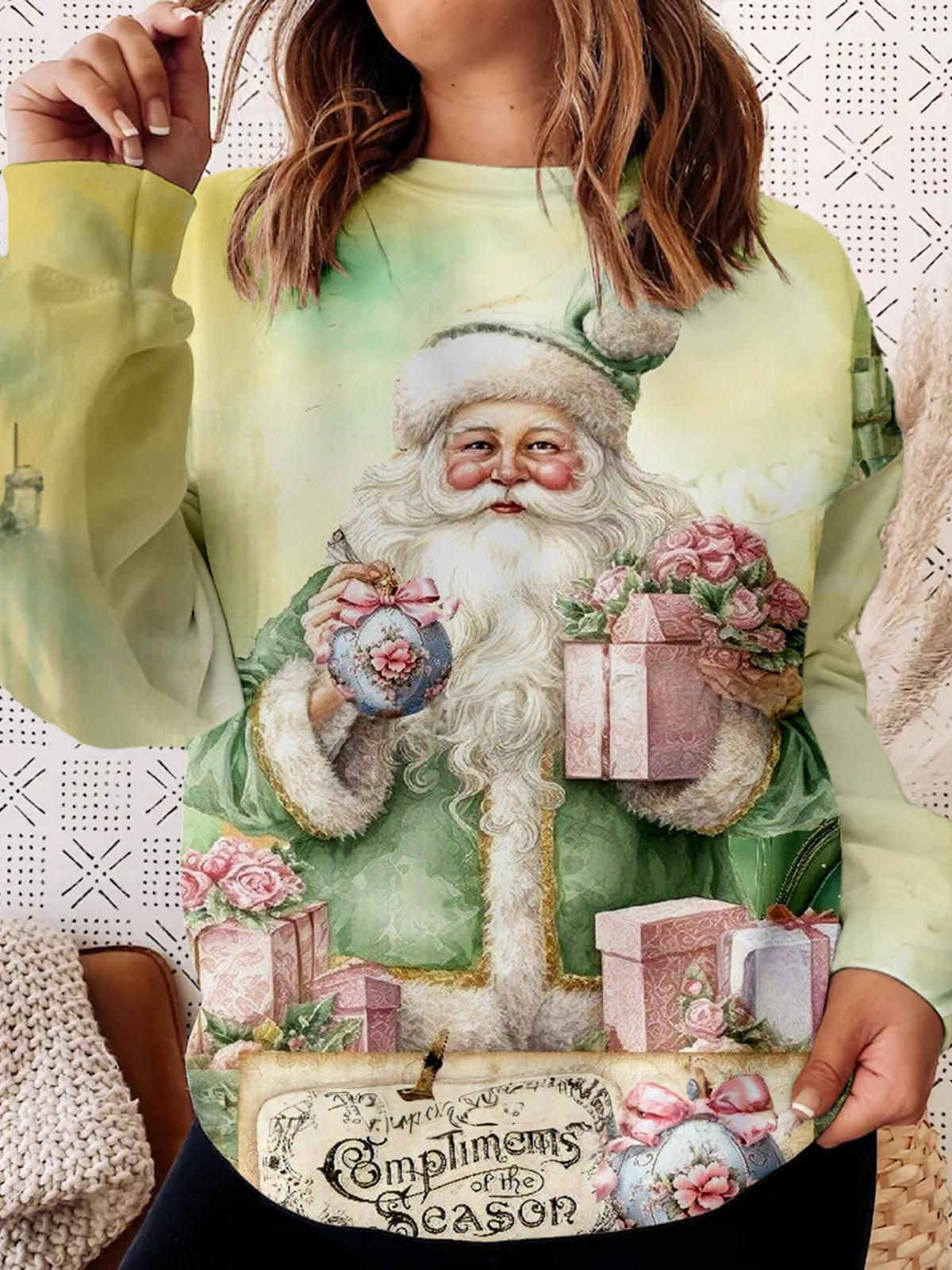 Pastel Santa Claus Long Sleeve Top