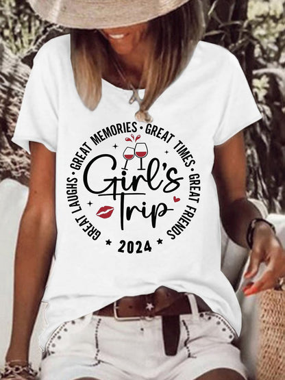 Girl's Trip 2024 Great Memories Casual T-shirt