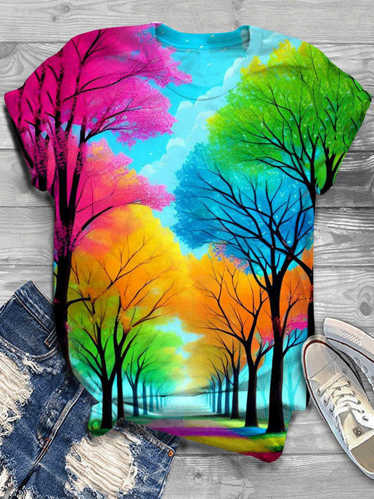 Tree Forest Crew Neck T-shirt