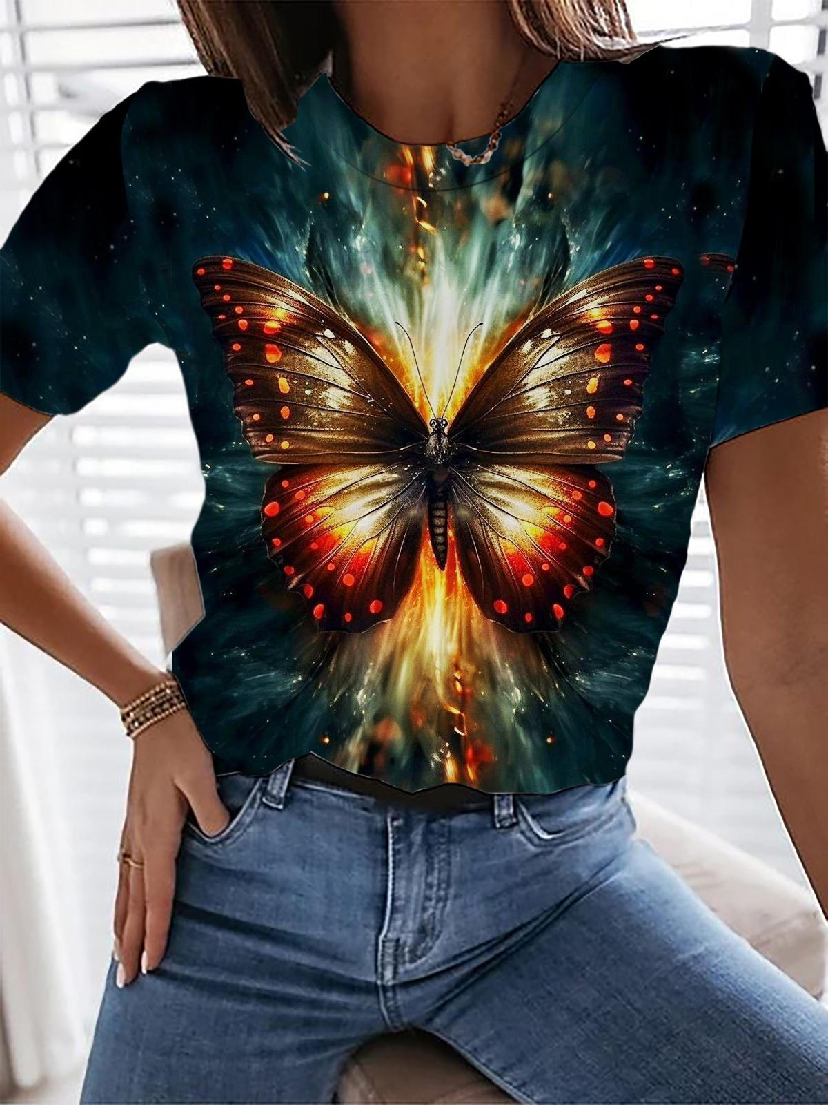 Butterfly Crew Neck T-shirt