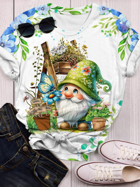 Plant Gnome Crew Neck T-shirt