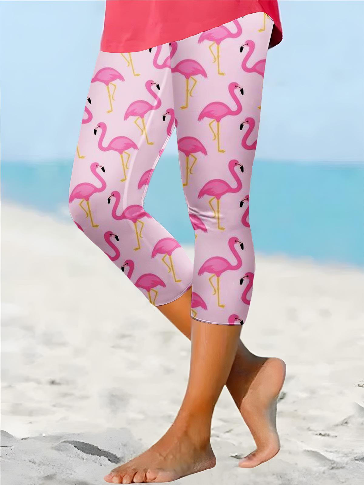 Flamingo Print Leggings