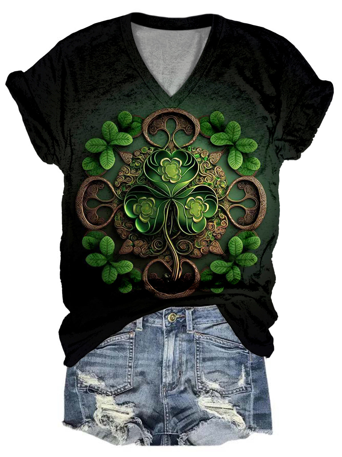 Shamrock Sign V-Neck T-Shirt