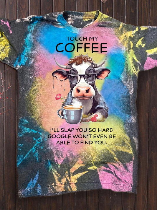 Funny Cow Print Crew Neck T-shirt