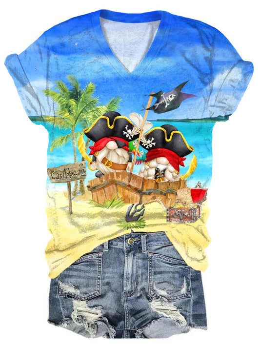 Pirate Gnomes V-Neck T-Shirt