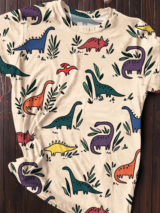 Women's Retro Dinosaur Print Casual Top