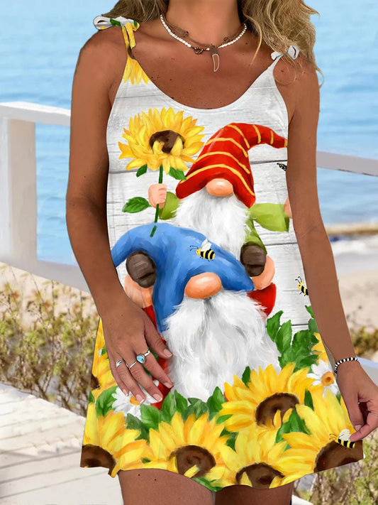 Sunflower Gnome Mini Dress