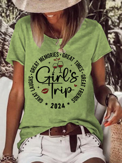 Girl's Trip 2024 Great Memories Casual T-shirt