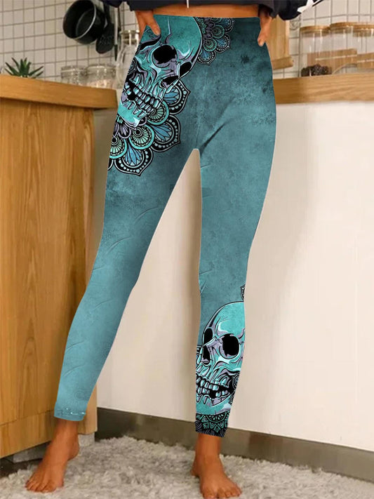 Skull Print Sport Leggings