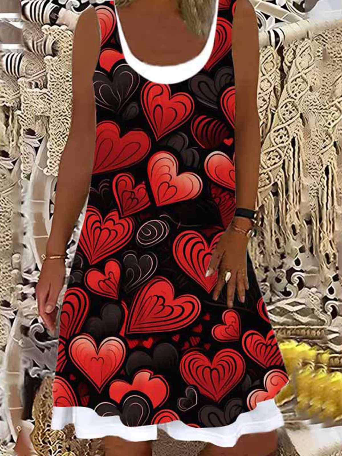 Valentine's Day Love Ladies Splicing Dress