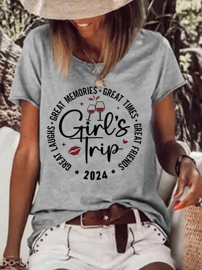 Girl's Trip 2024 Great Memories Casual T-shirt