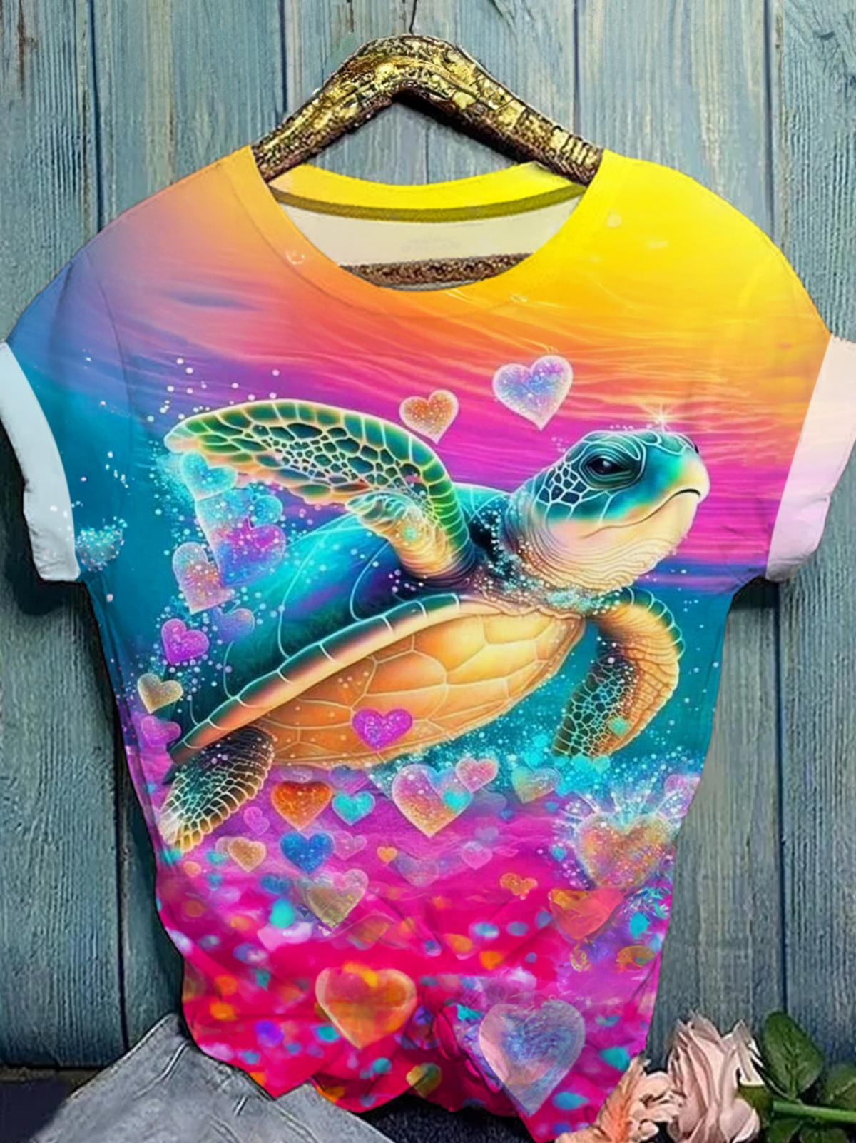 Love Turtle Crew Neck T-shirt