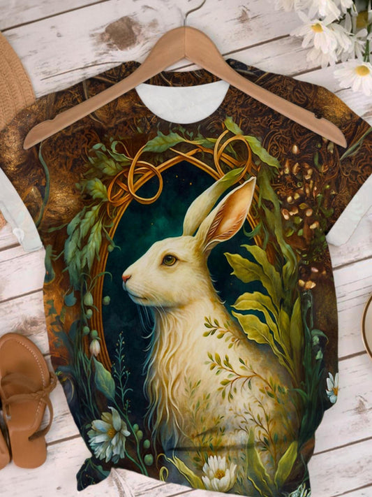 Vintage Bunny In Cave Crew Neck T-shirt